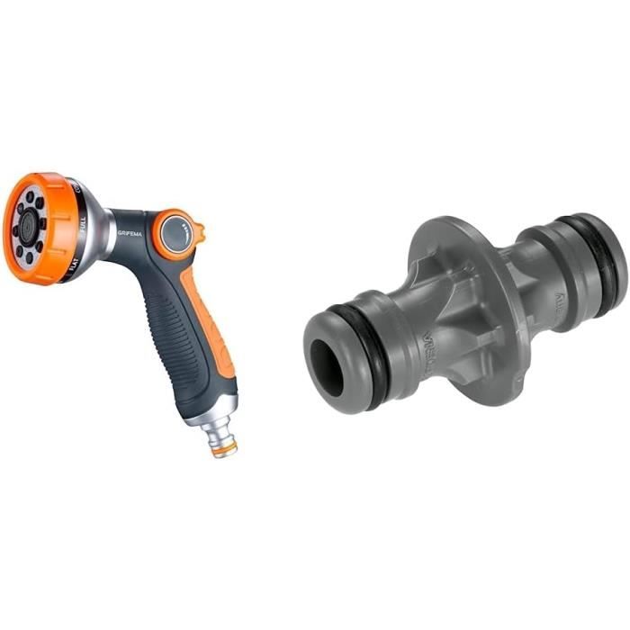 Pistolet D'arrosage GRIFEMA GE1303 - 8 Modes (jet, Pulvérisation, Cône...), Interrupteur Au Pouce, Connexion Universelle 1/2'' - Pour Jardin Et Voiture