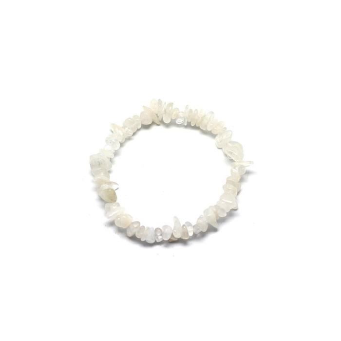 Bracelet baroque en Pierre de lune - Fertilité féminité réconciliation Blanc - Femme