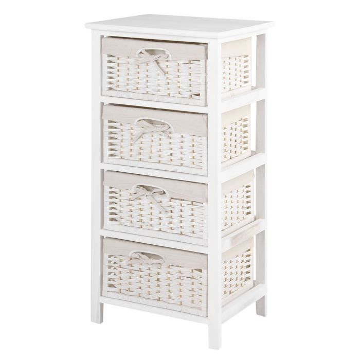 4 Tiroirs Chevet Classique Shabby Chic Armoire Table De Rangement