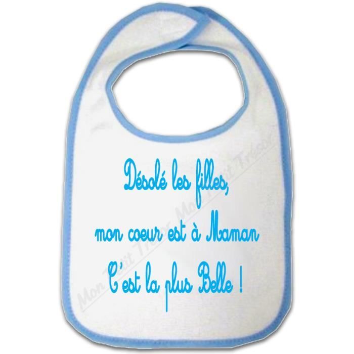 Bavoir Bebe Garcon Mon Coeur Est A Maman Cdiscount Puericulture Eveil Bebe