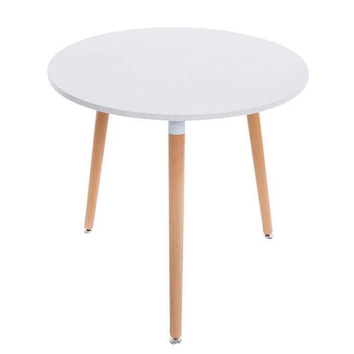 table de cuisine table d'appoint ronde 3 pieds en bois clair ø80
