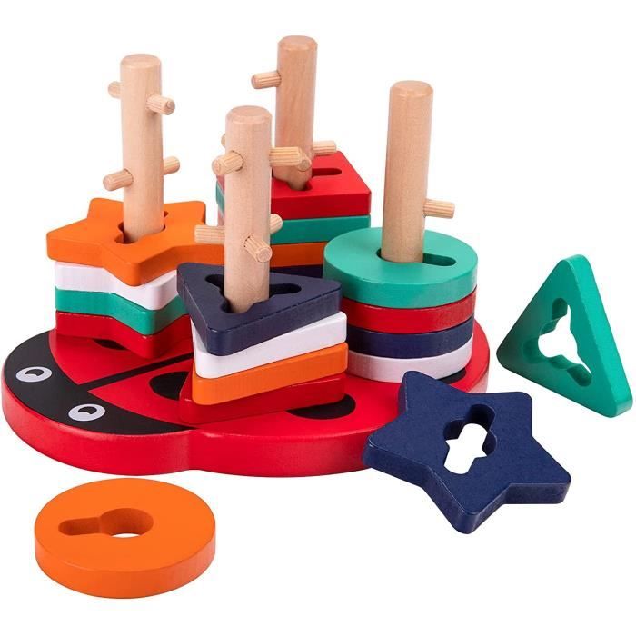 3 en 1 Jouets en Bois Formes À Trier Empiler Jeu de Tri Couleurs Jouet  Montessori de Éducatif pour Enfant 2 3 4 + Ans - Cdiscount Jeux - Jouets