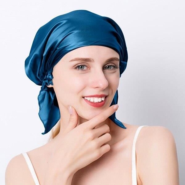 de nuit en soie mûre 100, de nuit pour femmes, soins capillaires avec élastique