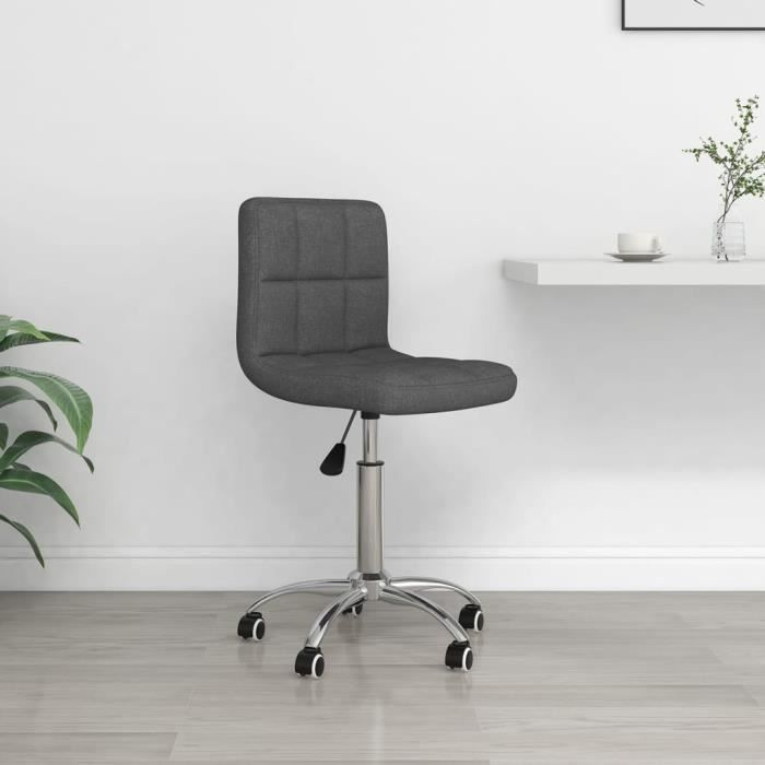 fauteuil de bureau scandinave réglable hauteur - jili - gris foncé tissu