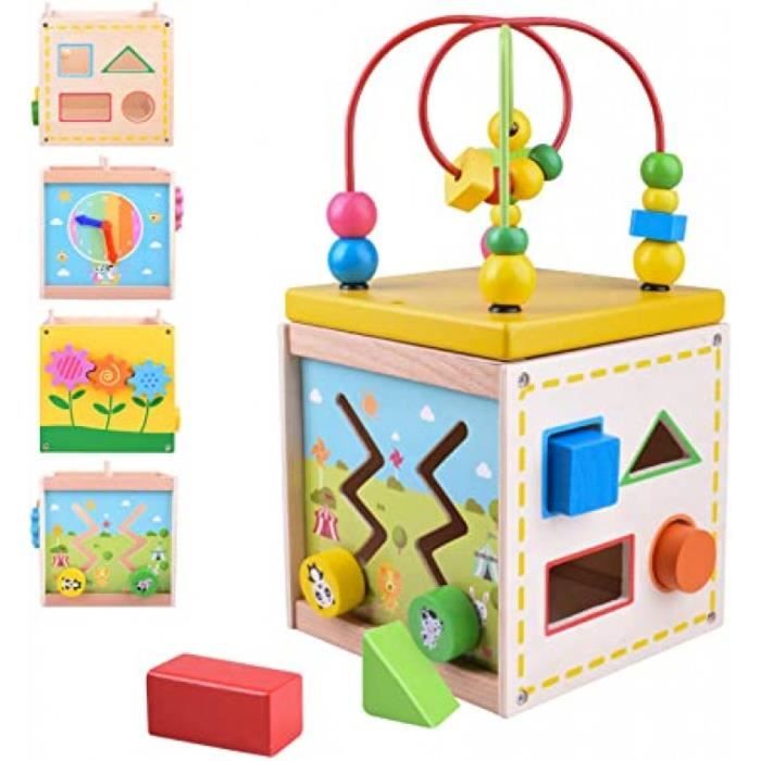 Activite Cube Centre En Bois Bebe Educative Jouets D Apprentissage Prescolaire Avec Perle Labyrinthe Forme Cadeau D Anniversaire D Cdiscount Jeux Jouets