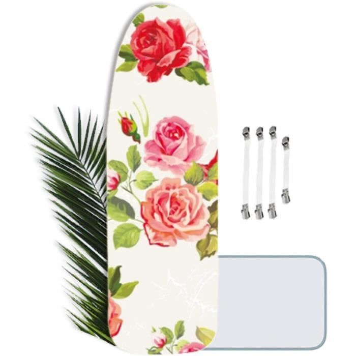 Housse De Planche à Repasser Minky Extra Large XL - Jusqu'à 145x54 Cm - 100% Coton, Dos En Feutre