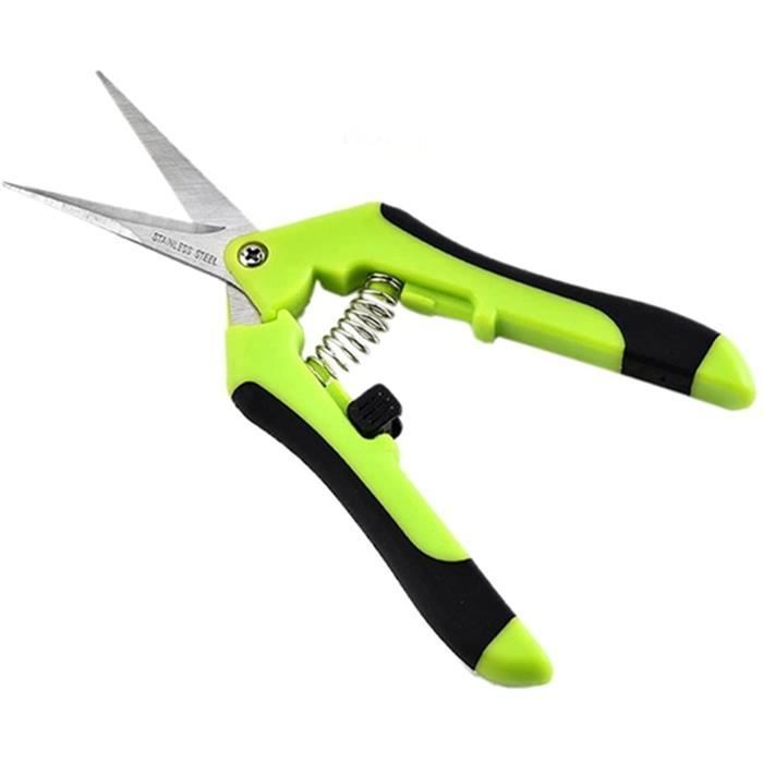 Kissherely Sécateur de Jardin Professionnel en Acier Inoxydable Vert