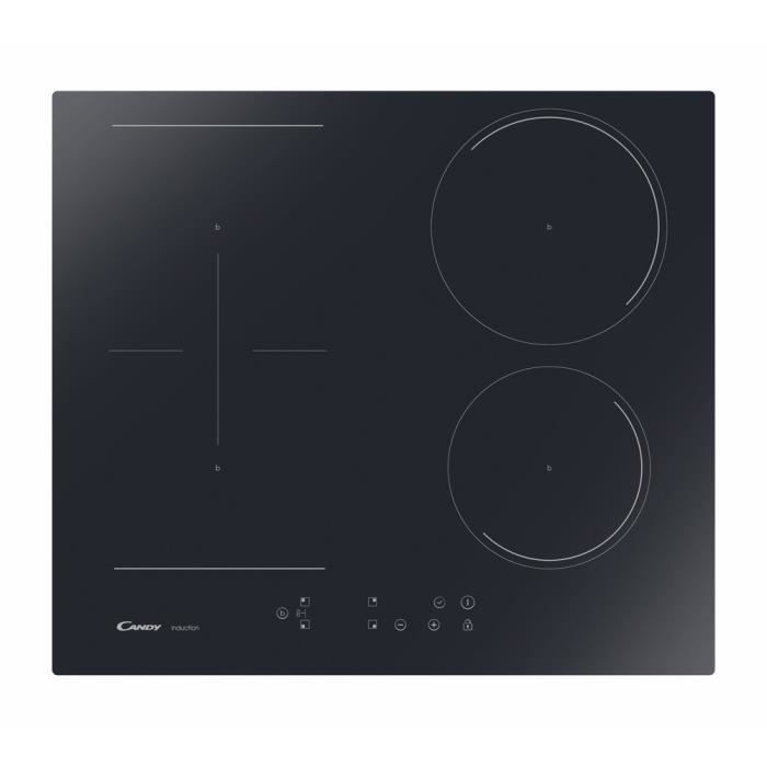 Candy Cib633ctp Table Induction 4 Foyers L60cm Flex 2 Noir Achat Vente Plaque Induction Cdiscount