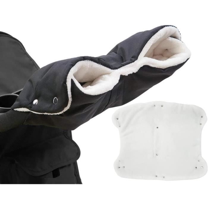 Joyz Chauffe-mains Pour Poussette, Noir, Muff Poussette Avec Intérieur En Flanelle Chaude, Respirant Et Imperméable