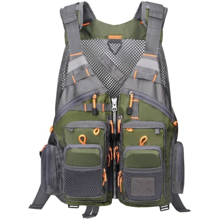 Gilet De Pêche L.L.Bean Homme – Petit, Gris, 100% Polyester, Multi-poches, Idéal Mouche