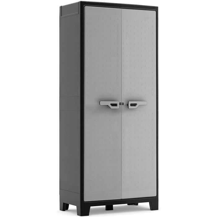 KETER Armoire Haute Utilitaire TITAN , NoirGris, 80 x 44 x 182 cm