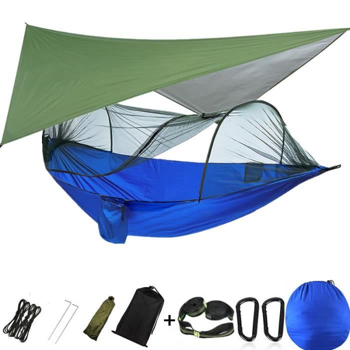 Hamac De Camping Avec Moustiquaire Et Tête - Pour 2 Personnes, 500 Lbs - Vert Nylon
