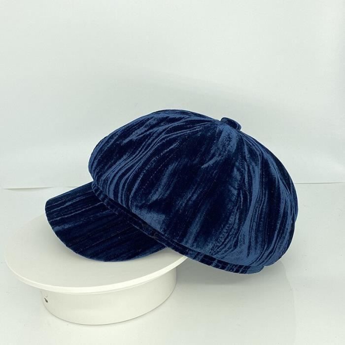 Casquette kaki unie coupe strapback avec une matière en velours côtelé