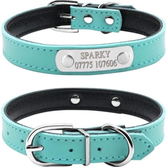Collier Chien Cuir Cuir Personnalise Gravure De Collier Personnalise Nom De L Animal De Compagnie De Chat Nom De Collier Cdiscount