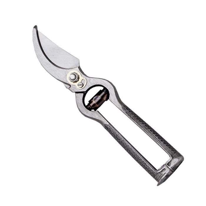 Sécateur Professionnel Forgé AUSONIA 19 Cm – Manche Poli Nickelé, Fermeture Sécurité Roulette, Qualité Jardinage