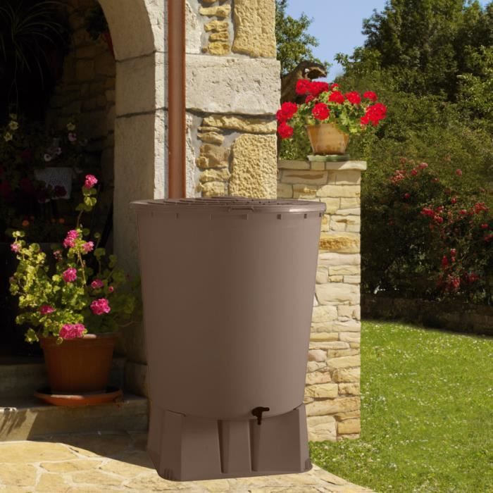 Jardin Belijardin Récupérateur Eau De Pluie Rond Taupe 500