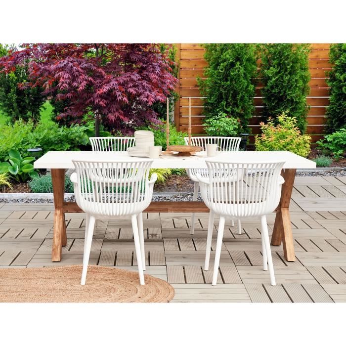 Lot de 4 chaises de jardin blanches PESARO Lot de 4 chaises de jardin blanches PESARO