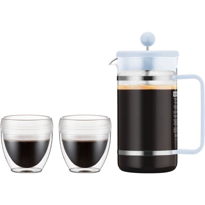 Bodum Bistro Set Cafetiere A Piston Pavina Outdoor 8 Tasses 1 L 2 Gobelets 0 25 L Bleu Pastel Achat Vente Cafetiere Theiere Cdiscount
