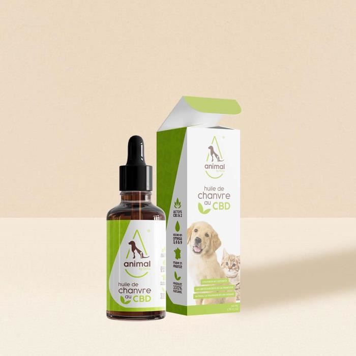 Meilleurs prix pour Huile de Chanvre CBD 2% Full Spectrum 50ML pour animaux de compagnie anti-stress, articulations,  appétit Animal By stilla