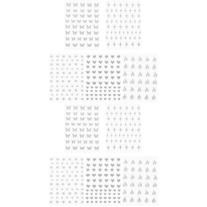 10 feuilles Nail Art Stickers Nail Design Conseils de manucure pour
