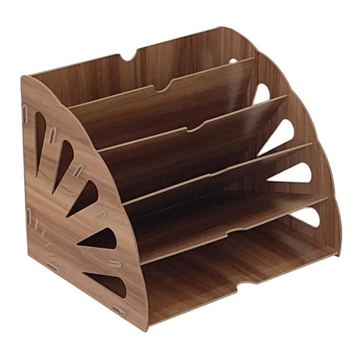1pc en bois en forme d'éventail étagère bureau étude pratique livre boite de rangement - bac de rangement accessoire de meuble