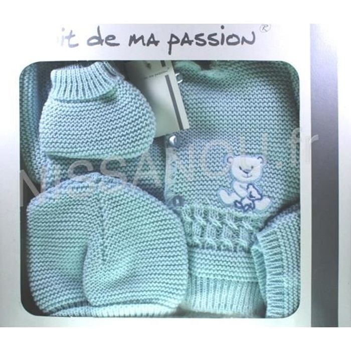 COFFRET NAISSANCE bebe Idee cadeau 4pièce CN4pBR-BE NISSANOU