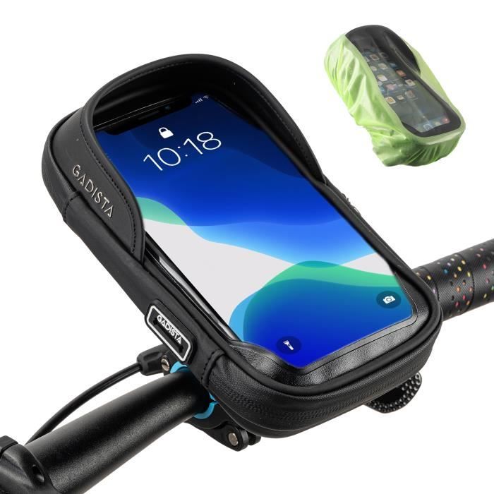 Support telephone velo moto, etanche, trottinette électrique scooter,  sacoche guidon avant sac cadre VTT avec écran tactile et pare-soleil pour  smartphone de 5,5 à 7,0 pouce : : Sports et Loisirs