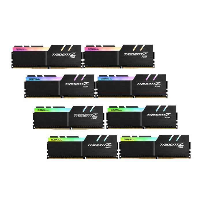Vente Memoire PC GSKILL Mémoire PC TZ RVB - PC4-32000 - 64Go (8x8Go) - DDR4 - 4000 Mhz - 18-19-19-39 - 1,35V pas cher