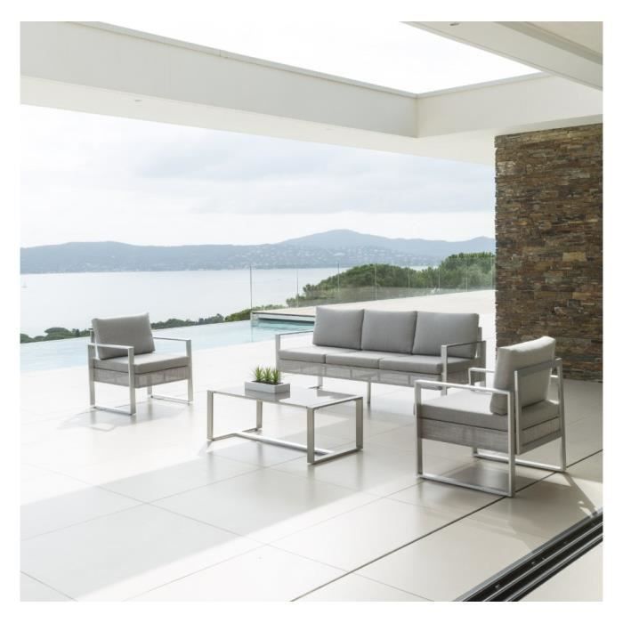 Salon D Exterieur Hesperide Sesimbra Alu Taupe Achat Vente