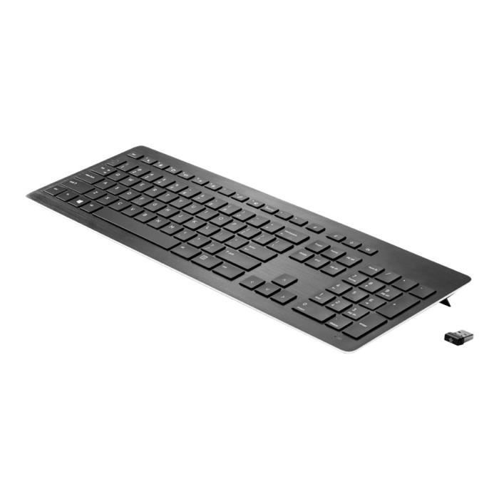 HP Clavier Premium Z9N41AA - Sans fil Connectivité - USB Interface - Suisse - Noir - Ciseaux Keyswitch - RF - Windows - Noir