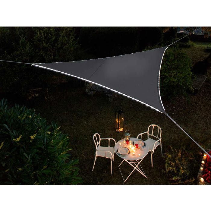Voile Ombrage Triangulaire 4m Voile D Ombrage Triangulaire Leds Solaires 3 6 X 3 6 X 3 6 M