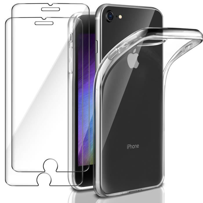 Kit 2 Verres Trempés 9H Pour IPhone 7 4,7" - 1 Avant + 1 Arrière - Neuf