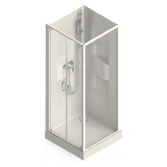 Leda Cabine De Douche Carre 80x80cm Portes Battantes Milieu De