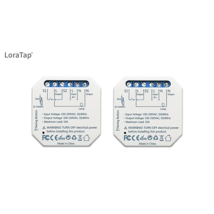 LoraTap Lot de Interrupteur WiFi Alexa Sans Fil 100-250V 50/60Hz 10A ...