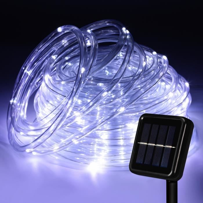Guirlande Solaire Extérieure 8m - 30 LED Blanc Chaud - 8 Modes, étanche IP65 - Pour Jardin, Balcon, Mariage