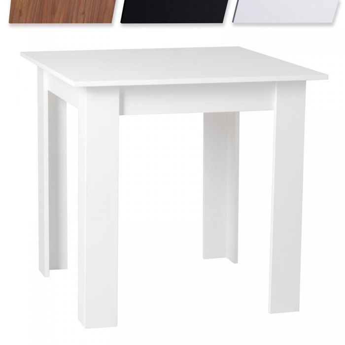 HOMCOM Table à manger pliante pour petits espaces avec 2 tiroirs, blanc 