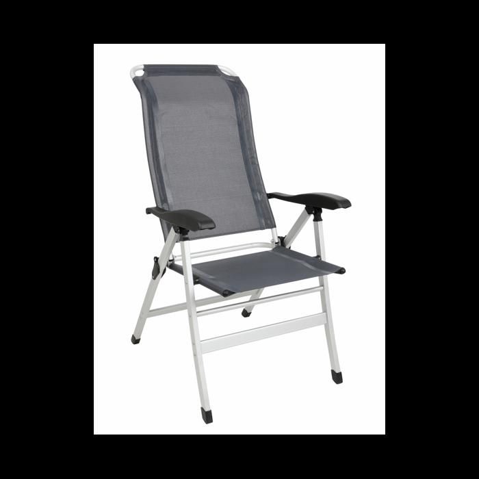 MIDLAND Fauteuil de Camping en Aluminium Confort Maxi 7 Positions Gris 40