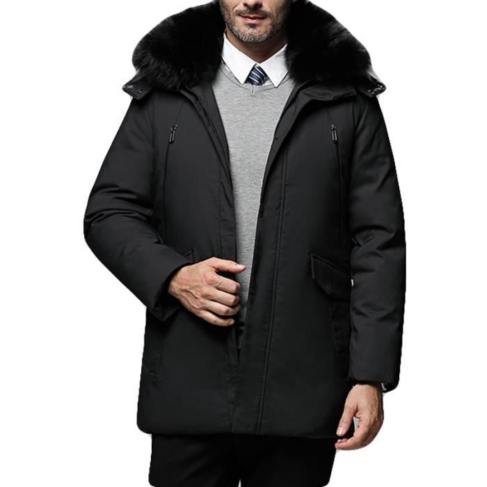 Doudoune chaude grise pour homme avec capuche à fourrure. Tendance hiver  homme 2019. De la marque FRILIVIN.