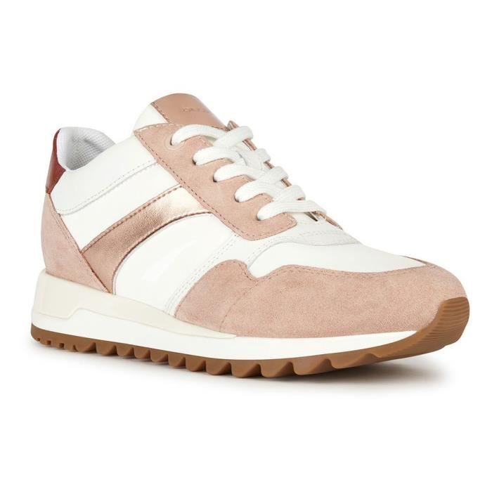 Geox Basket Geox Femme D Tabelya - Nude White - Daim-Nubuck - Lacets
