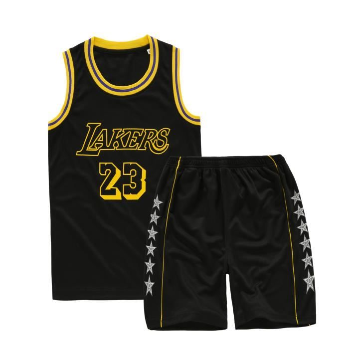 Lakers #23 James Retro Basketball Tenue de sport pour adulte et enfant Maillot de compétition Noir M
