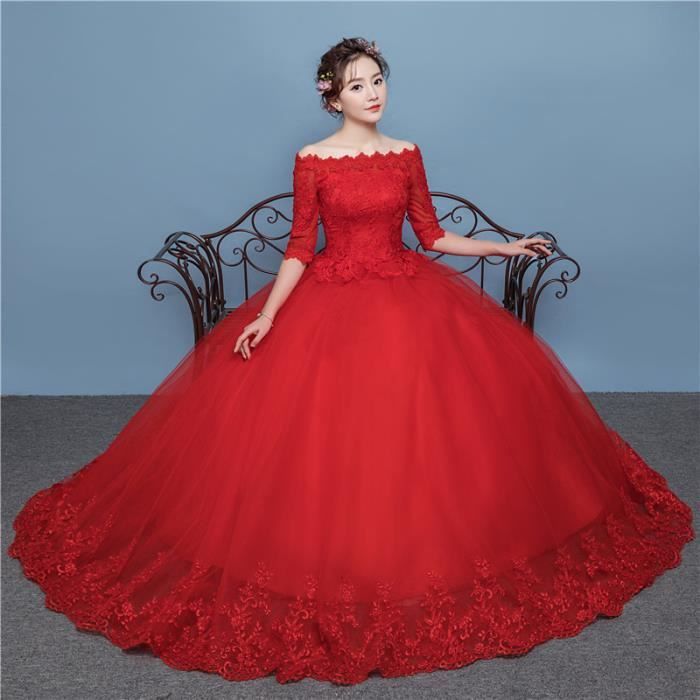 Robe de mariée rouge grande taille top