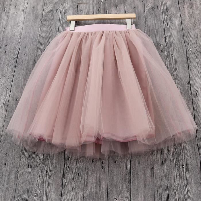 Jupe Jupe Tutu de princesse pour filles en Tulle rose pliss e