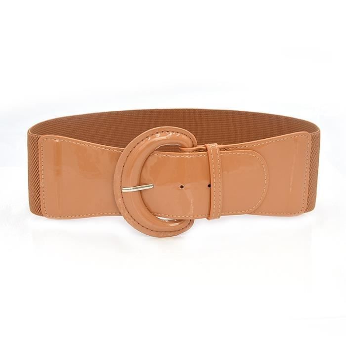 CEINTURE Ceinture en cuir PU pour femmes taille large haute