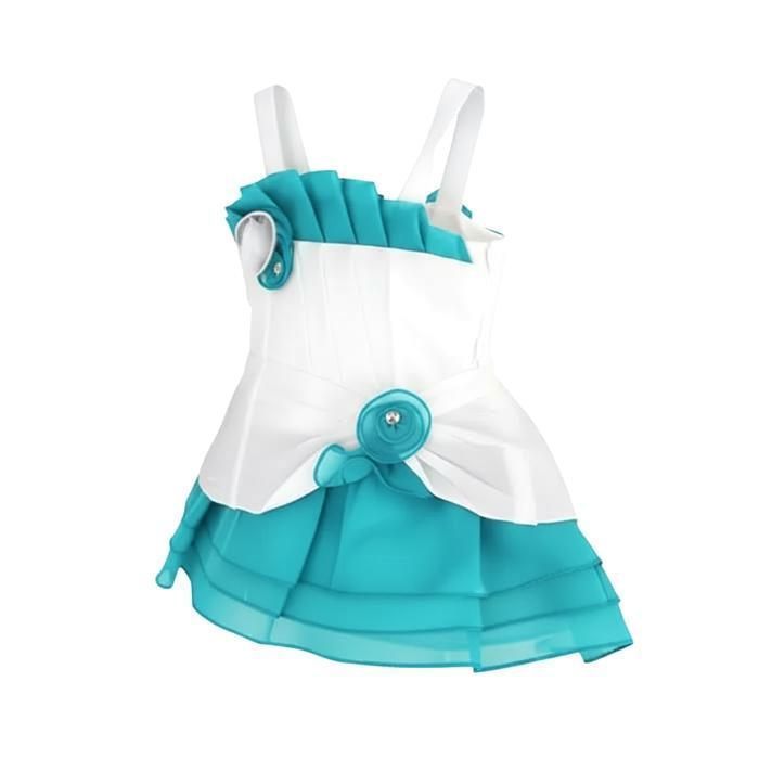 Robe Bébé Fille Couleur Blanc et Turquoise Cérémonie Tailles