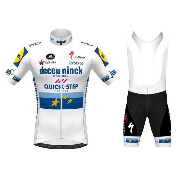 Maillot cyclisme homme manches courtes pantalons courts Blanc