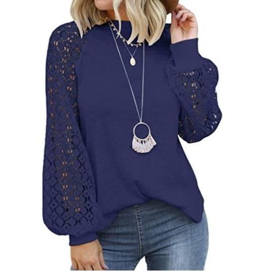 Jolie Haut femme tunique ajusté dentelle brodé Taille M FR38 US6 UK10