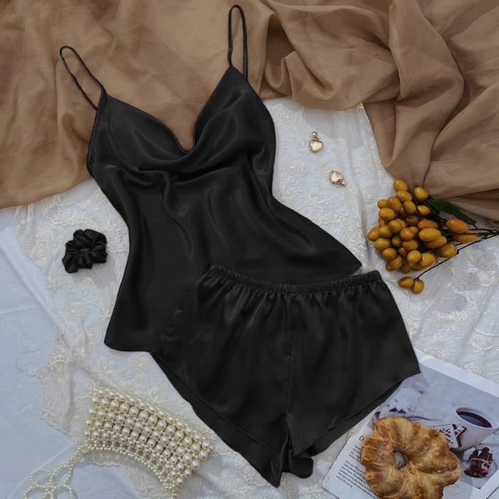 Pyjama 3 pieces satin on sale
