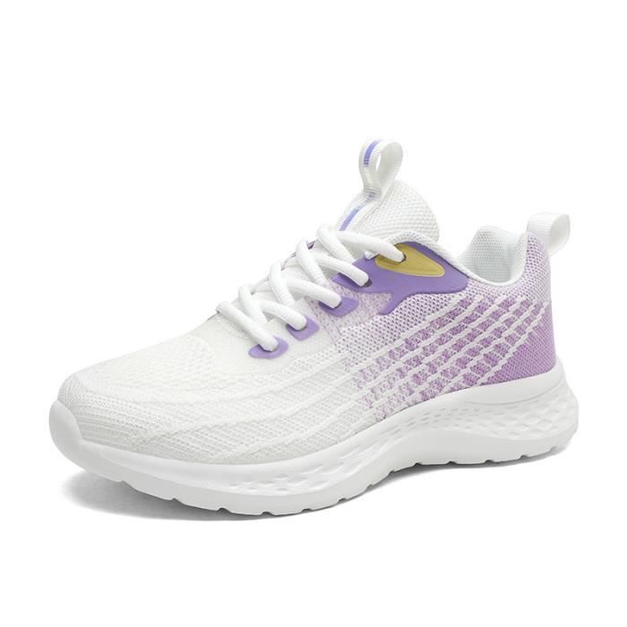 INSFITY Basket Femme en Textile Bicolore - INSFITY - Sports Fitness Respirant - Blanc-Violet