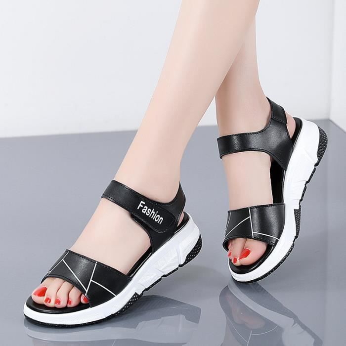 Sandales Femme Été Confortables - Sandales Orthopédiques Plates - Semelle Antidérapante - Tissu Respirant - Mode 2025