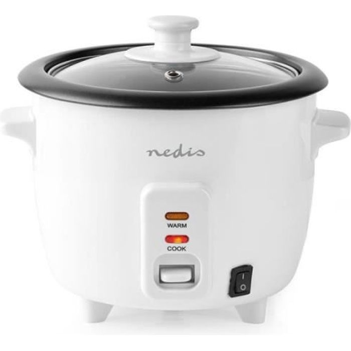 Nedis Cuiseur à Riz 300 W 0,6 L Blanc